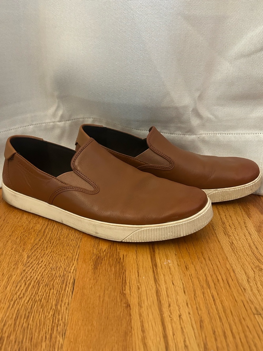 Cole Haan Men's Brown Leather Slip-On Sneakers